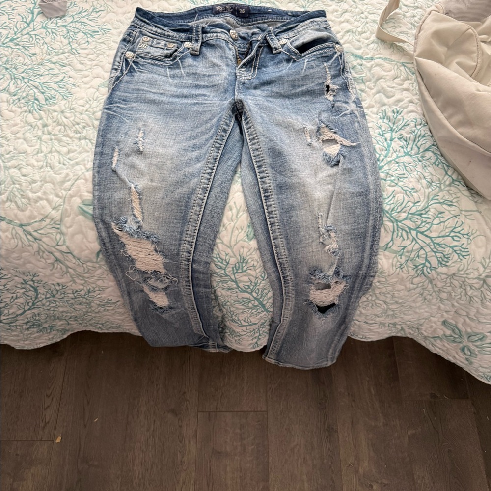 Miss Me Light Blue Distressed Women's Jeans